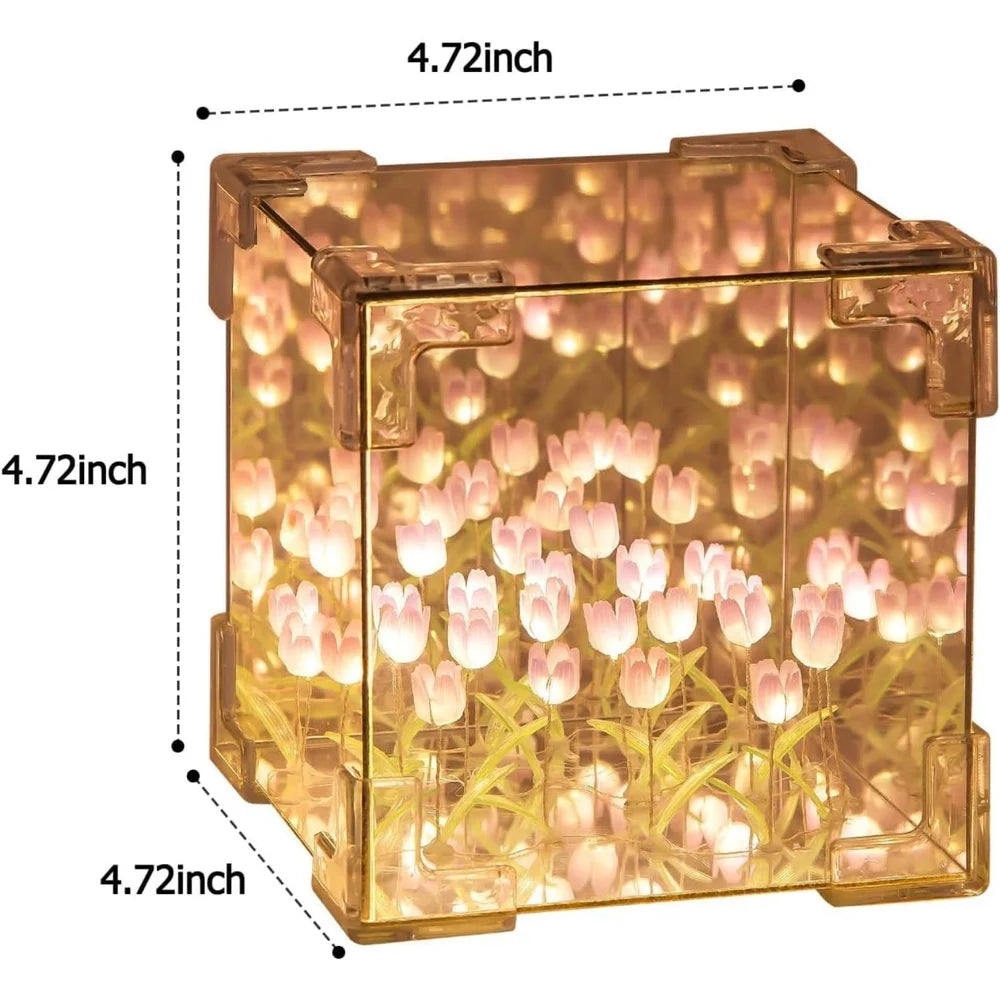 Tulip Night Lamp | Tulip Flower Lamp (Cube)