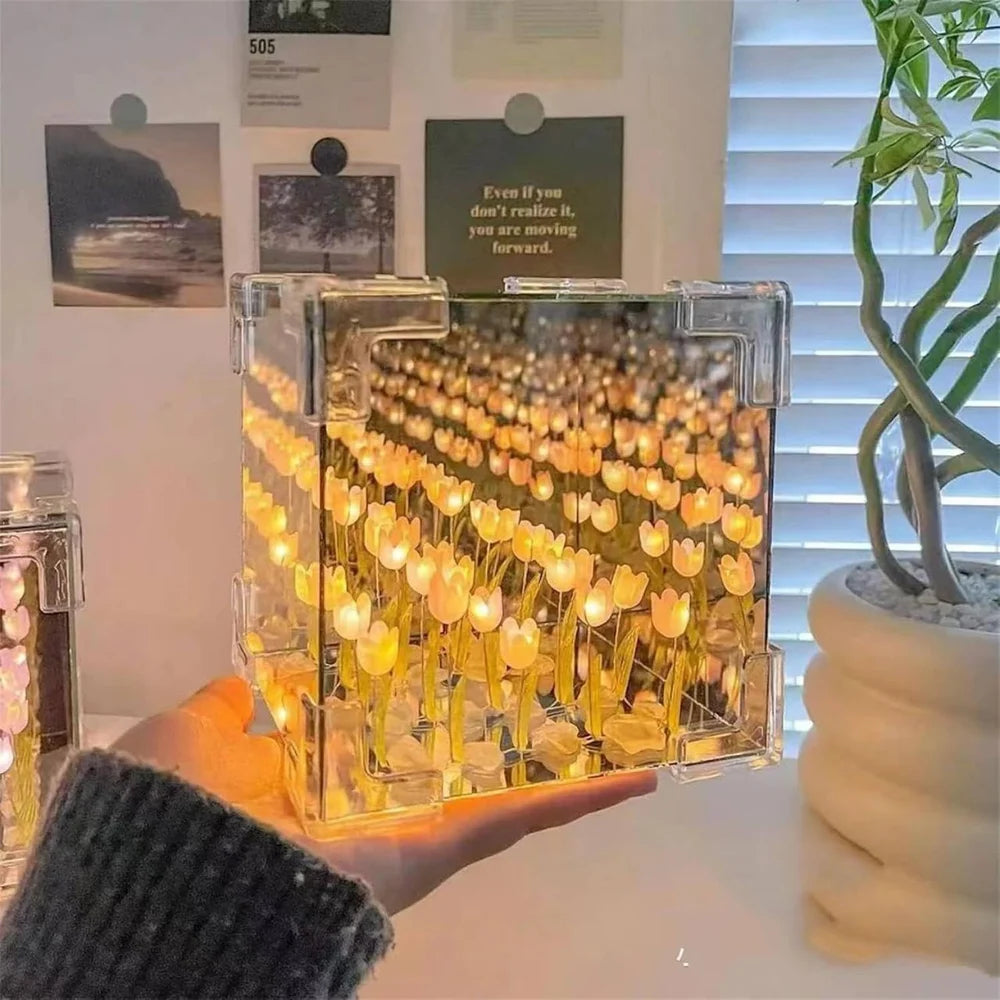 Tulip Night Lamp | Tulip Flower Lamp (Cube)