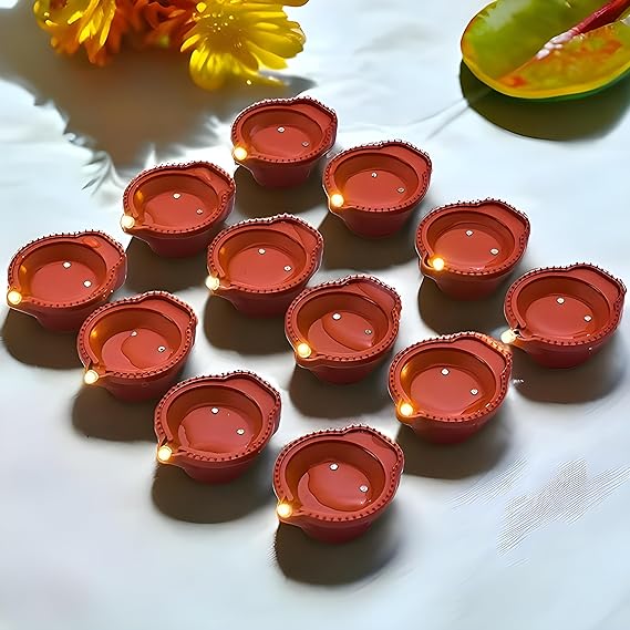 LED Water Diya | Diwali Light Decoration (Pack of 12)