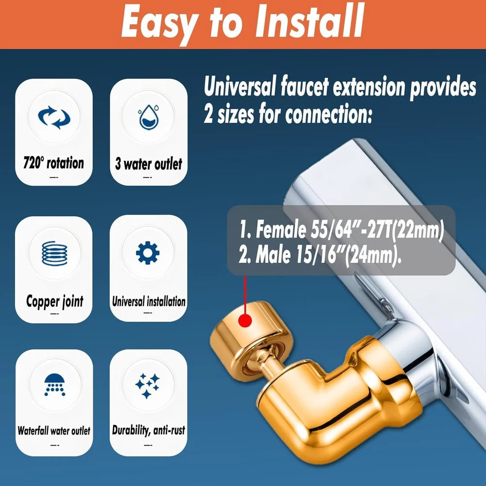 FlexiSpray | 3 Mode Kitchen Faucet Spray (Stainless Steel)