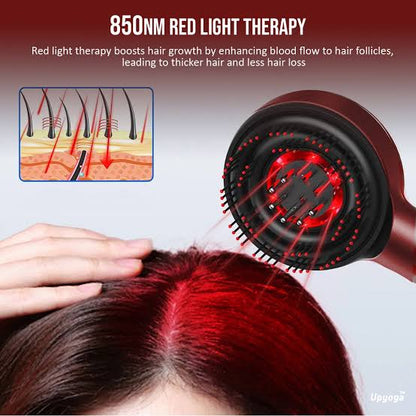 3-in-1 Red Light Scalp Massager | Hair Growth & Oil Applicator Brush
