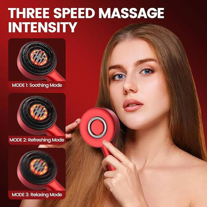 3-in-1 Red Light Scalp Massager | Hair Growth & Oil Applicator Brush