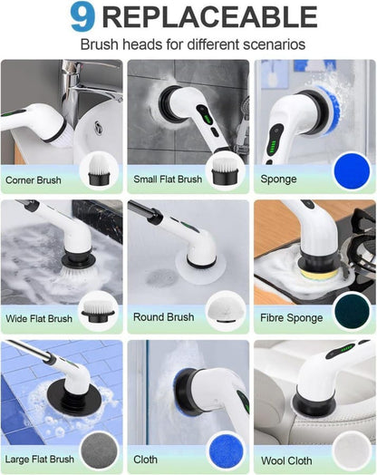 9 in 1 Electric Cleaning Brush | Multifunctional Electric Spin Scrubber