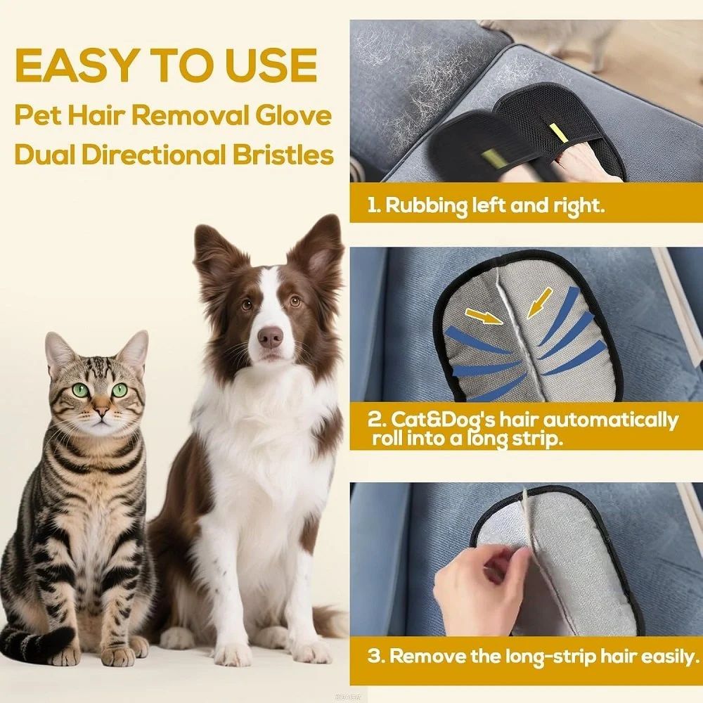 Pet Hair Remover Gloves | For Furry Friends