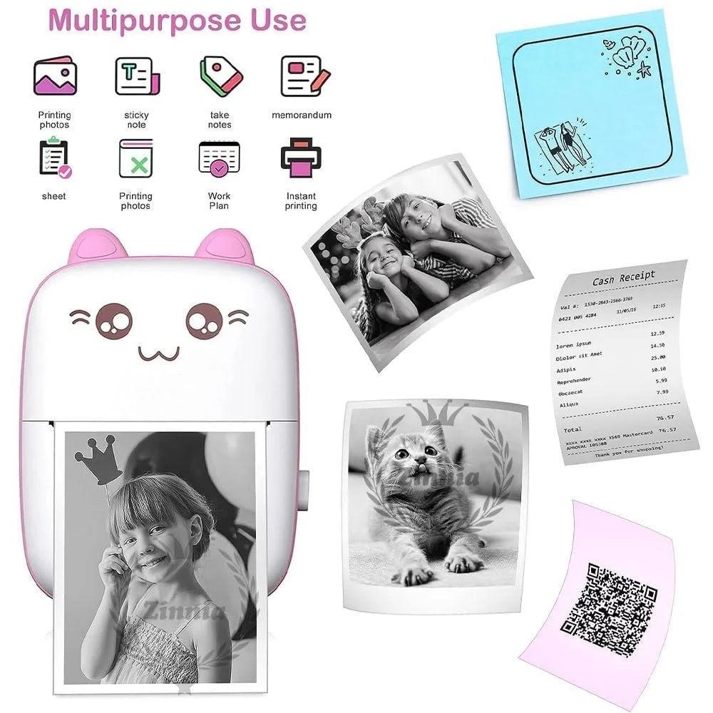 Mini Bluetooth Portable Printer (Wireless, Inkless Printer)