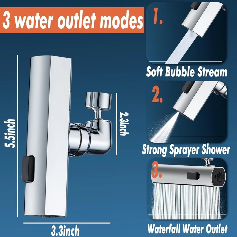 FlexiSpray | 3 Mode Kitchen Faucet Spray (Stainless Steel)